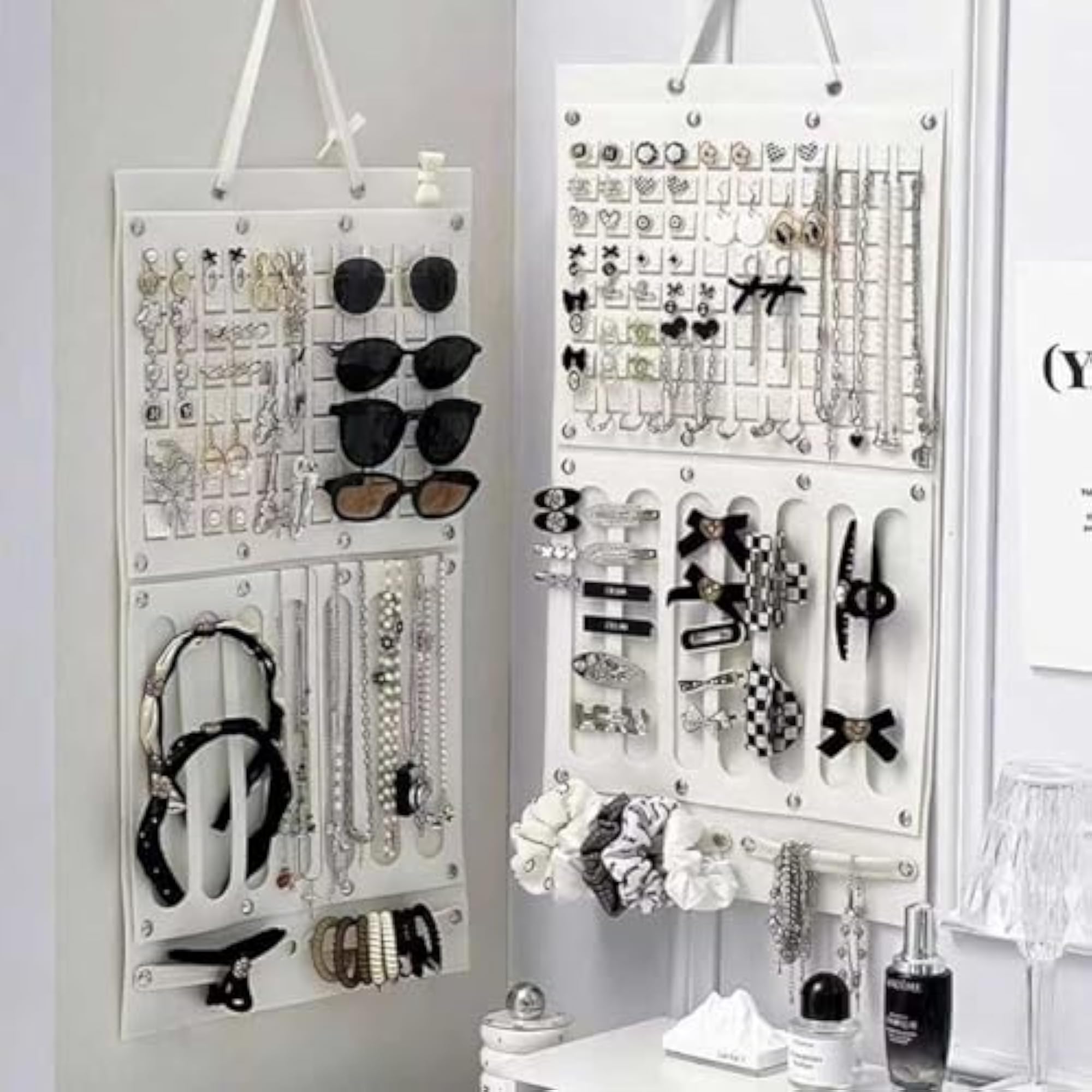 Set of 2 Wall Pockets for Over the Door Storage